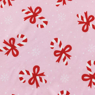 Pink Candy Cane Baby Romper, 0-6 Months, Pink