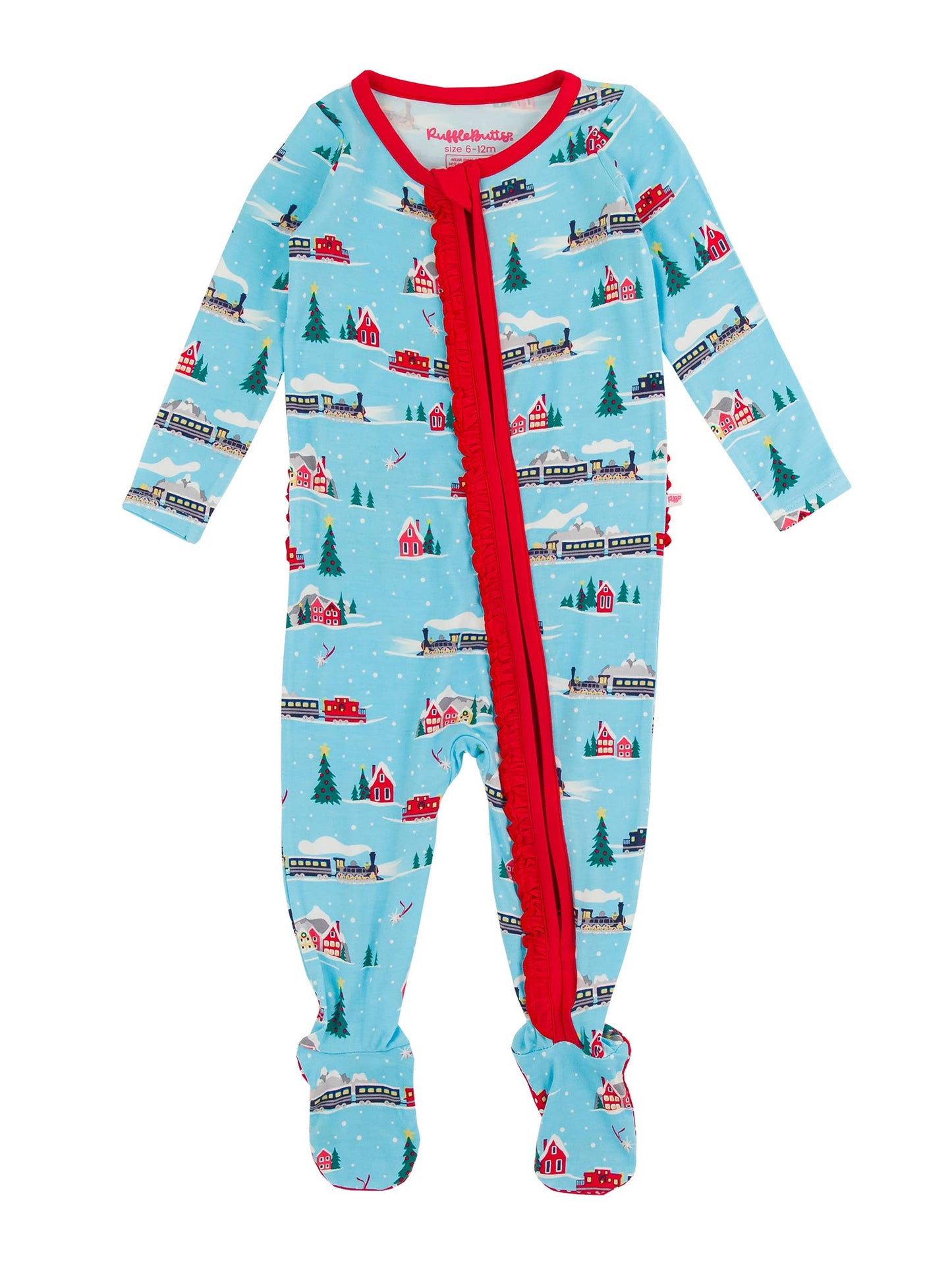 Baby Girls Winter Express Bamboo Viscose Footed Ruffle One Piece Pajama