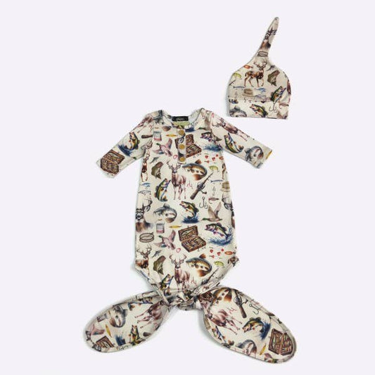 Hunt Fish Baby Knotted Gown