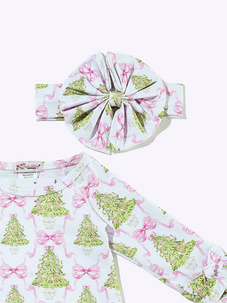 Pink Pine Trellis Baby Gown, Newborn-3M