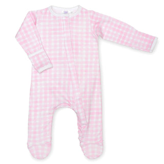 Pink Gingham Classic Footie