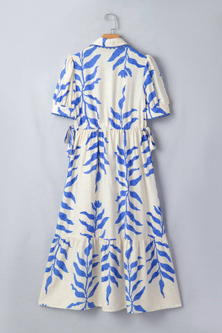 Blue Leaf Botanical Maxi Dress