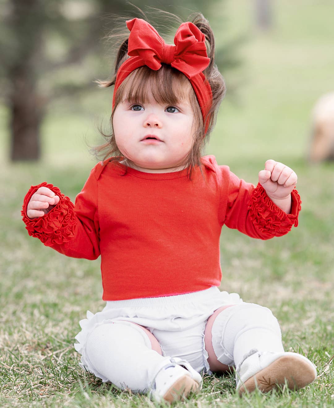 Baby Girls White Knit RuffleButt Bloomer