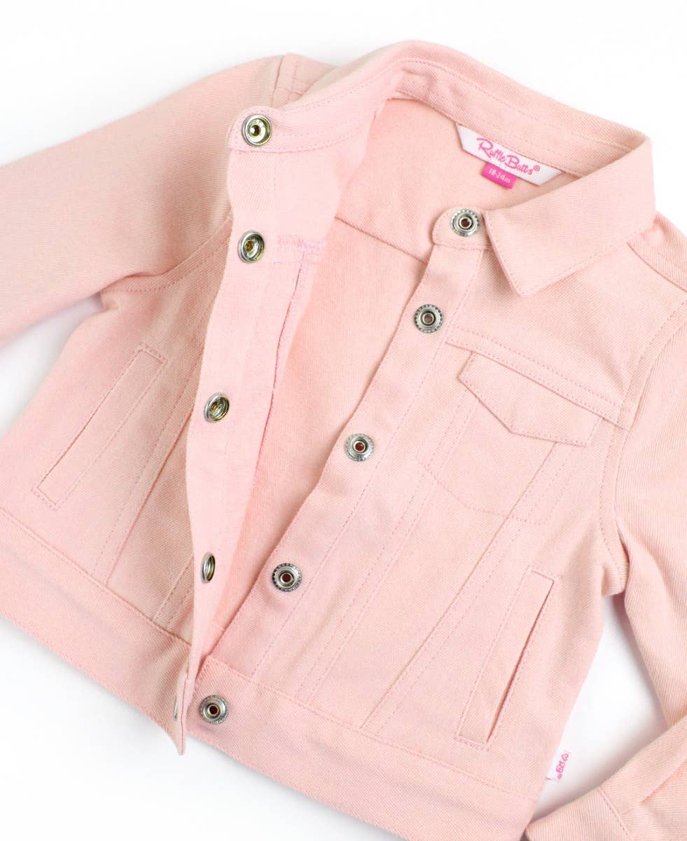 Girls Pink Stretch Denim Jacket