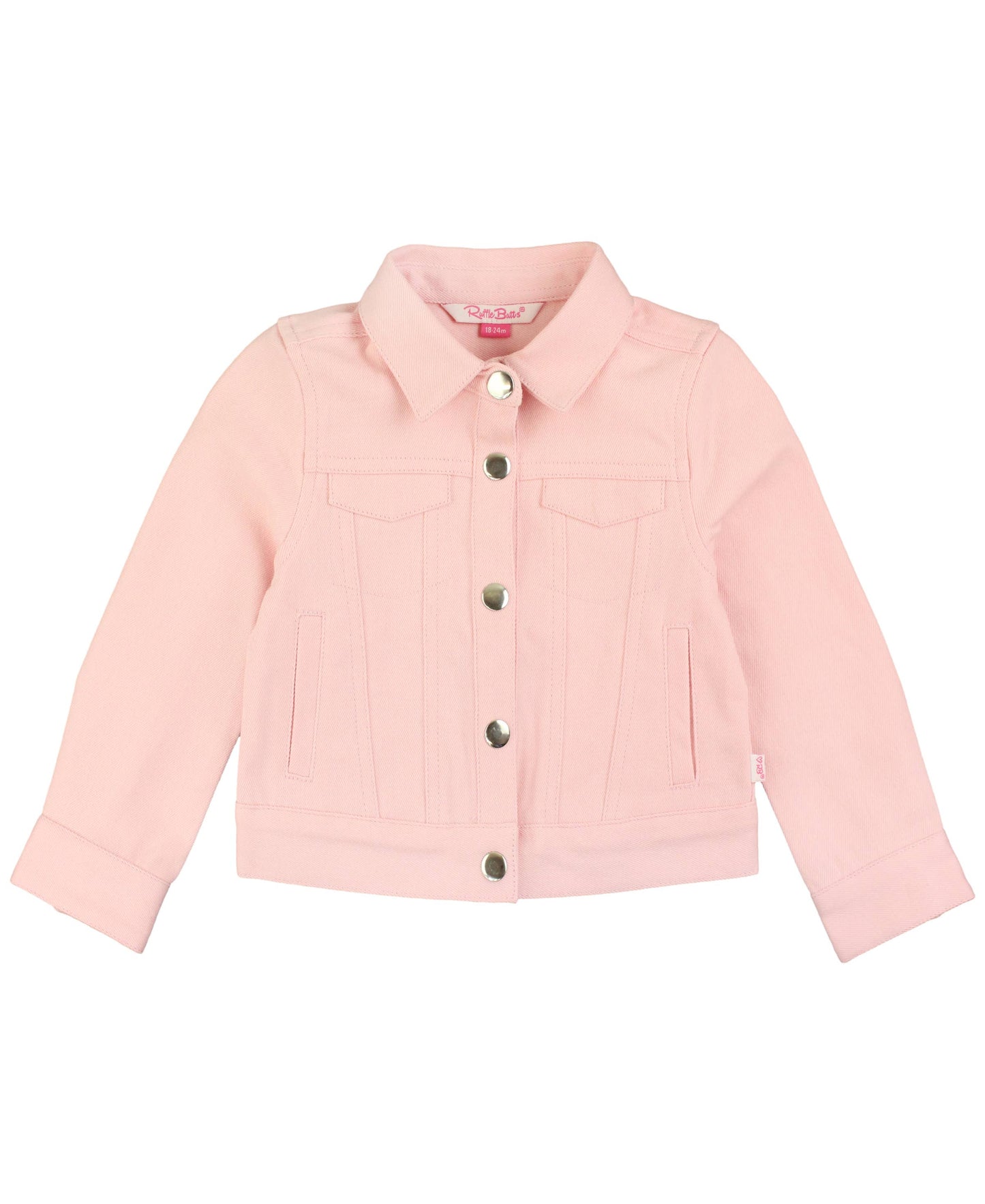 Girls Pink Stretch Denim Jacket