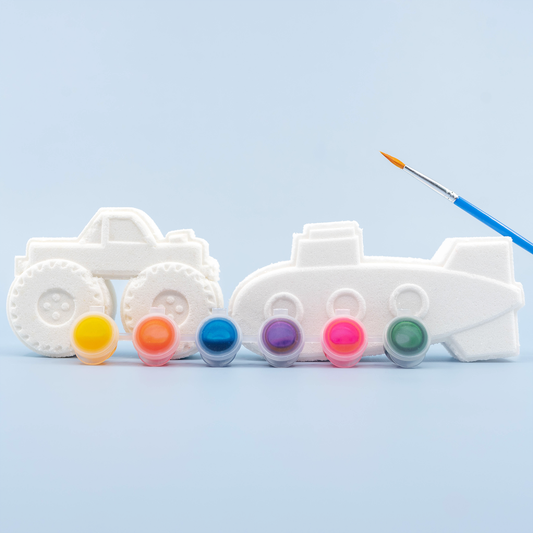 DIY Bath Bomb Gift Set – Paint Your Own Truck & Submarine