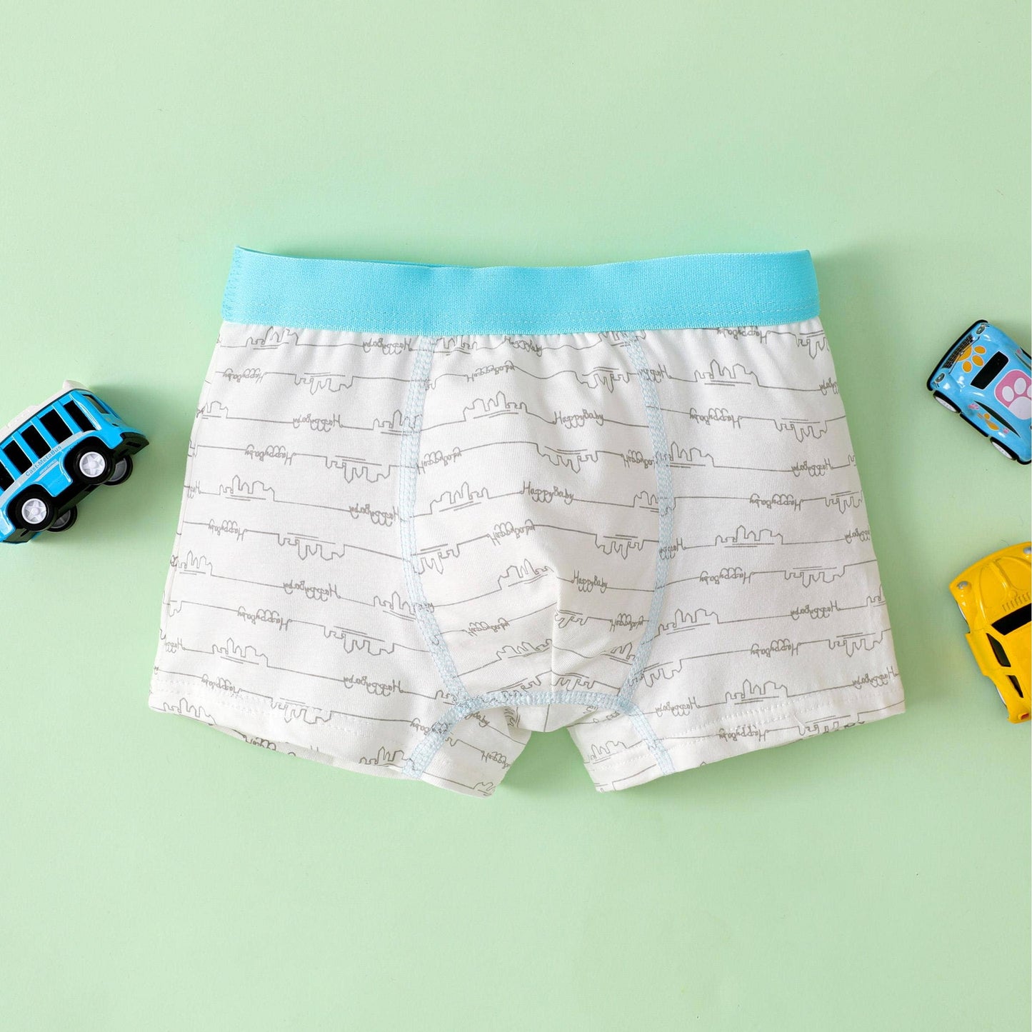 Boy Childlike Graffiti Hand Drawn Cotton Tight Underwear Set