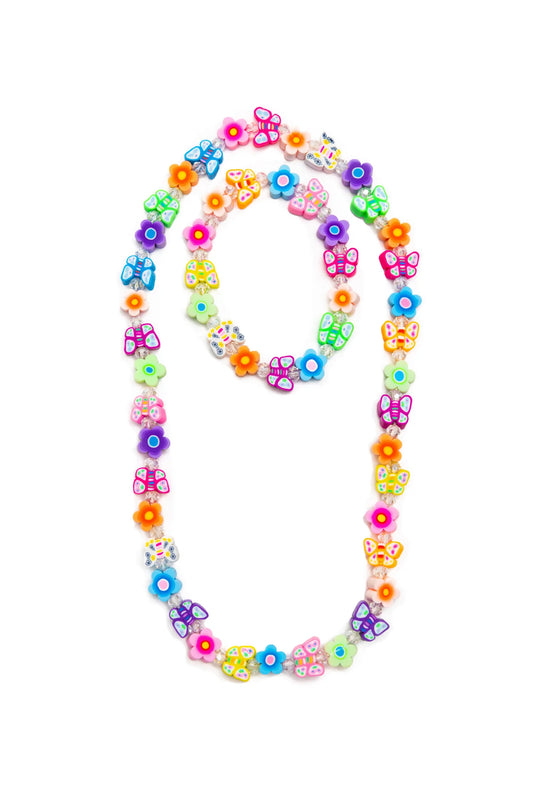 Flutter Flowers Necklace & Bracelet Set, 2pc