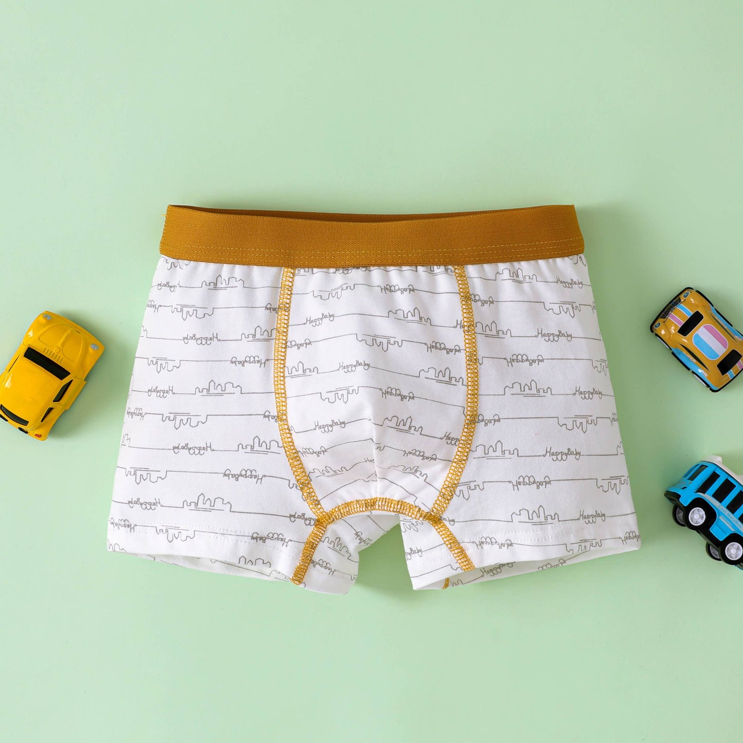 Boy Childlike Graffiti Hand Drawn Cotton Tight Underwear Set