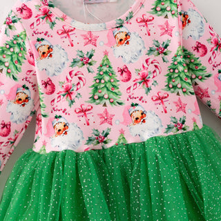 Pink Christmas Tutu Dress, Sleeveless