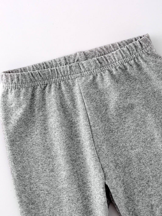 Grey Milk Silk Ruffled Solid Icing Legging