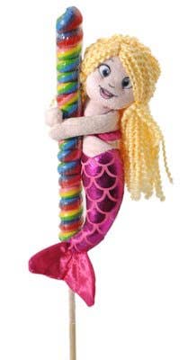9" (22cm) Lollyplush Mermaid Blonde w/ 14" Rainbow Lollipop - Sunny Meadow Boutique