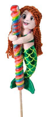 9" (23cm) Lollyplush Mermaid Brunette 14" Rainbow Lollipop - Sunny Meadow Boutique