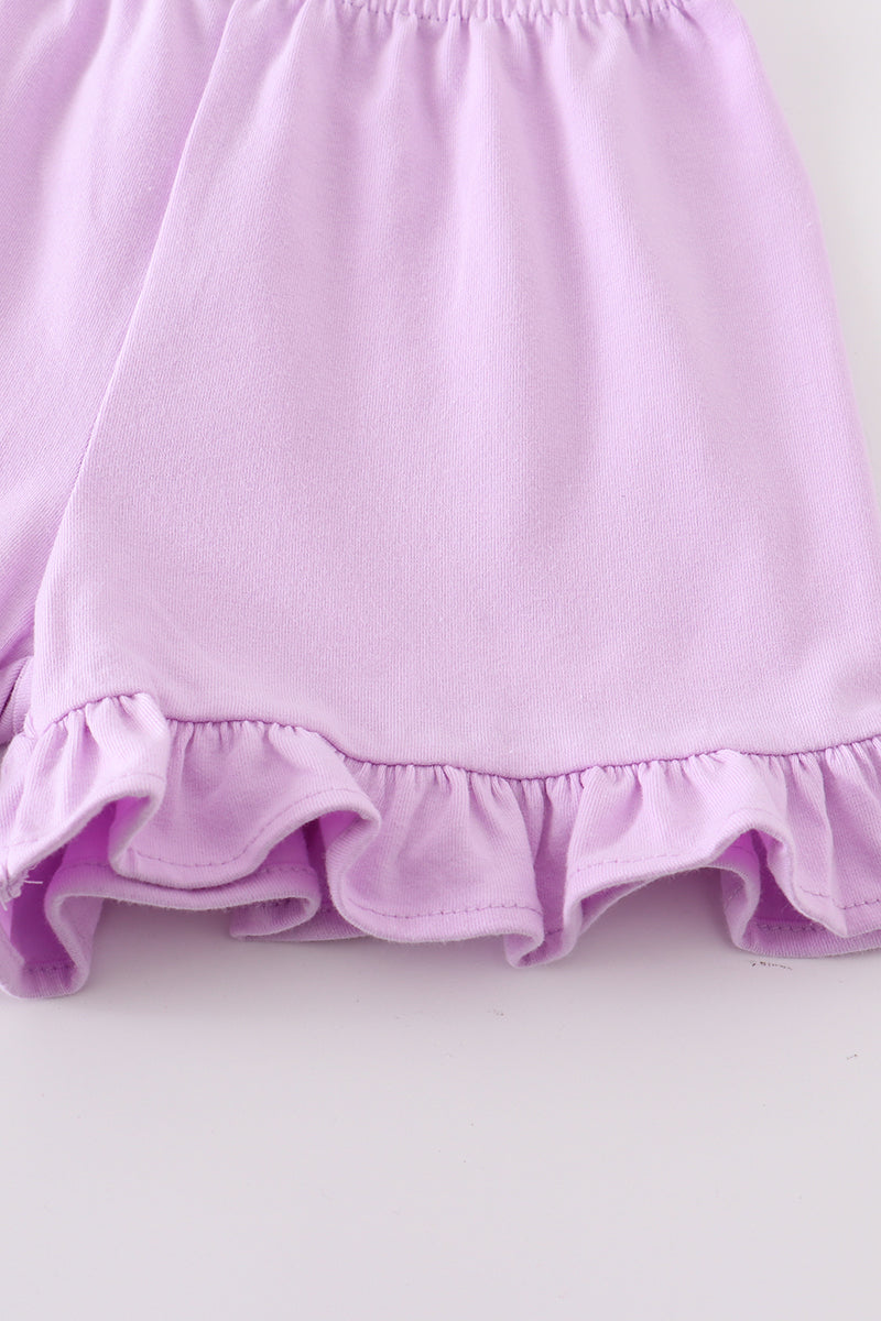 Premium Purple basic ruffle shorts