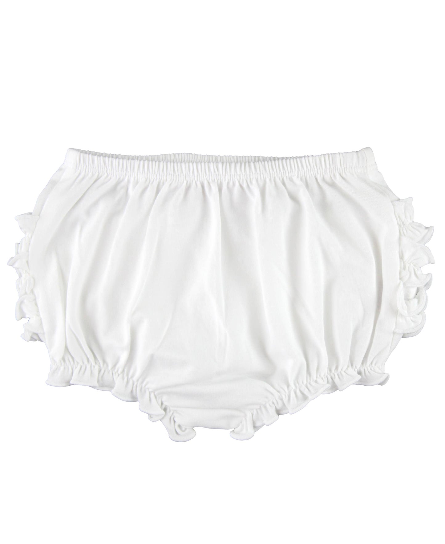 Baby Girls White Knit RuffleButt Bloomer