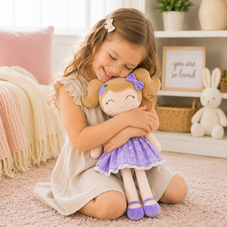 16" Keepsake Plush Doll - Lilac Dress Light Brown Hair
