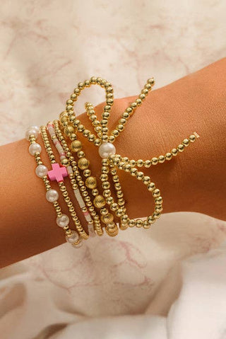 Bow & Cross Bracelet Stack New RTS