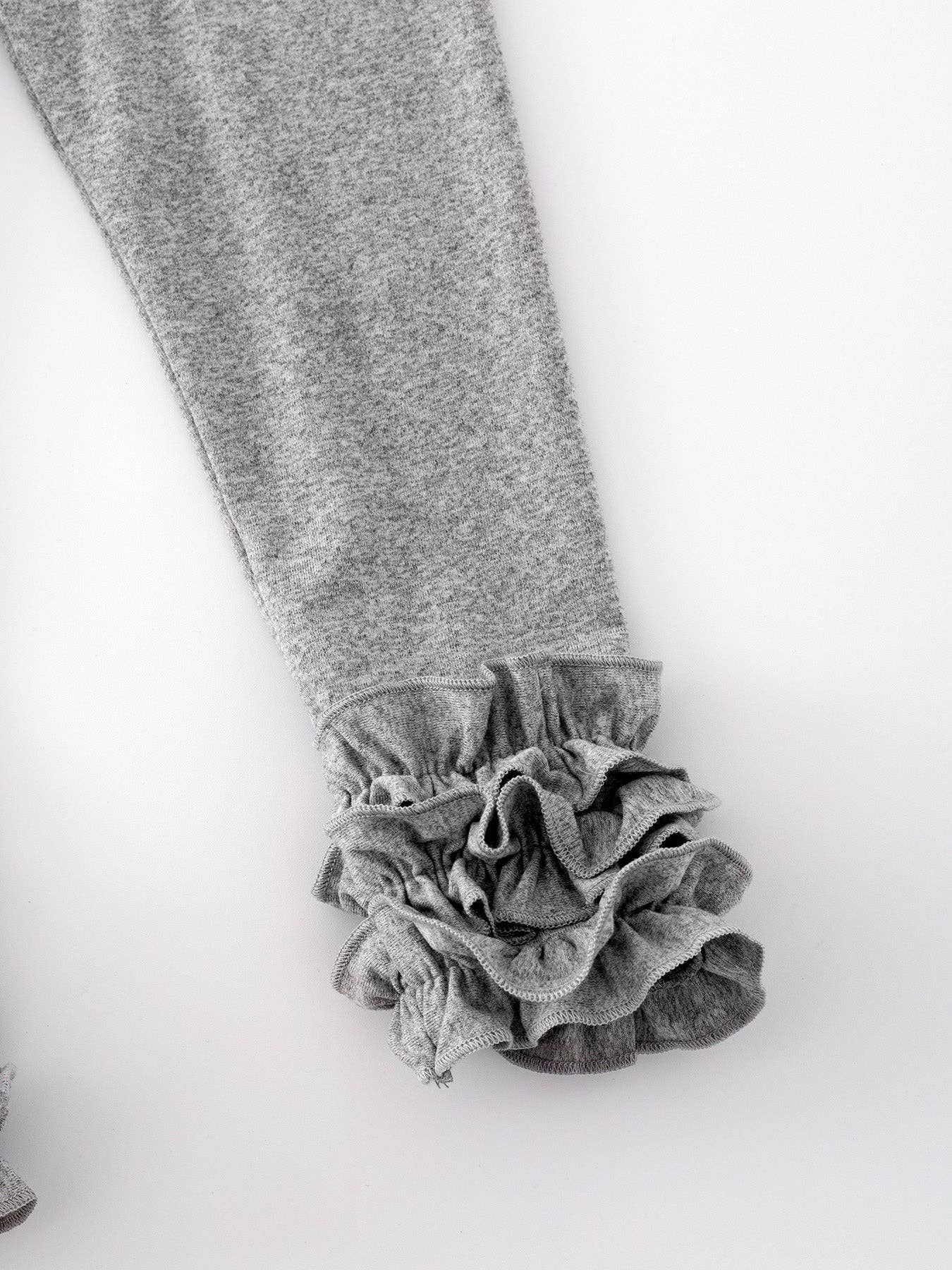 Grey Milk Silk Ruffled Solid Icing Legging