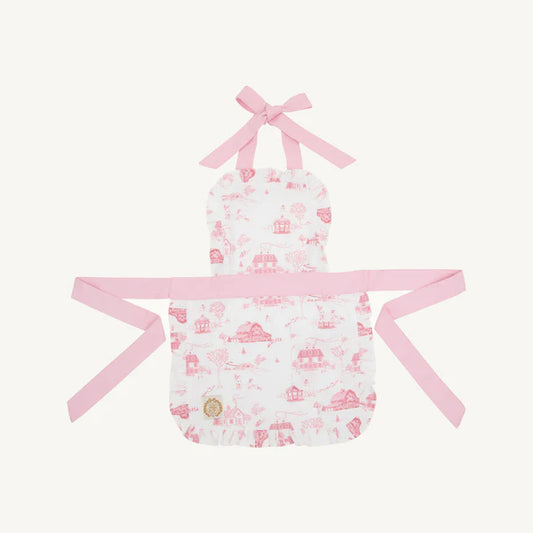 The Beaufort Bonnet Company Abigail Apron Dress - York Town Toile with Palm Beach Pink