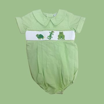 BOYS SMOCKED GARDEN FRIENDS SHORT BUBBLE