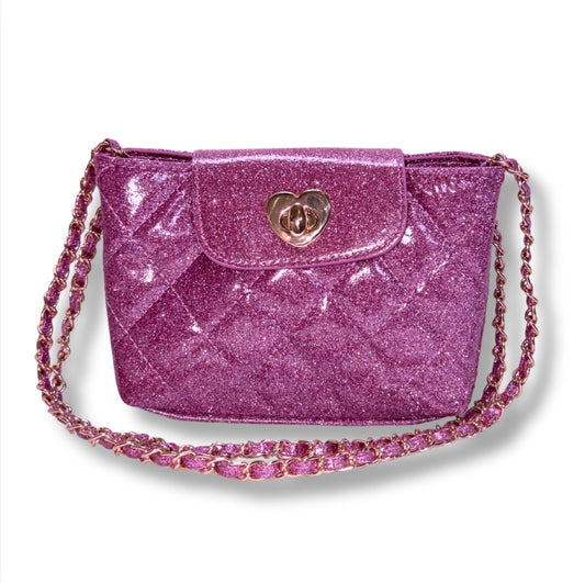 Carrying Kind Paige Pink Glitter purse