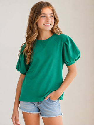 Tween Green Short Sleeve Top
