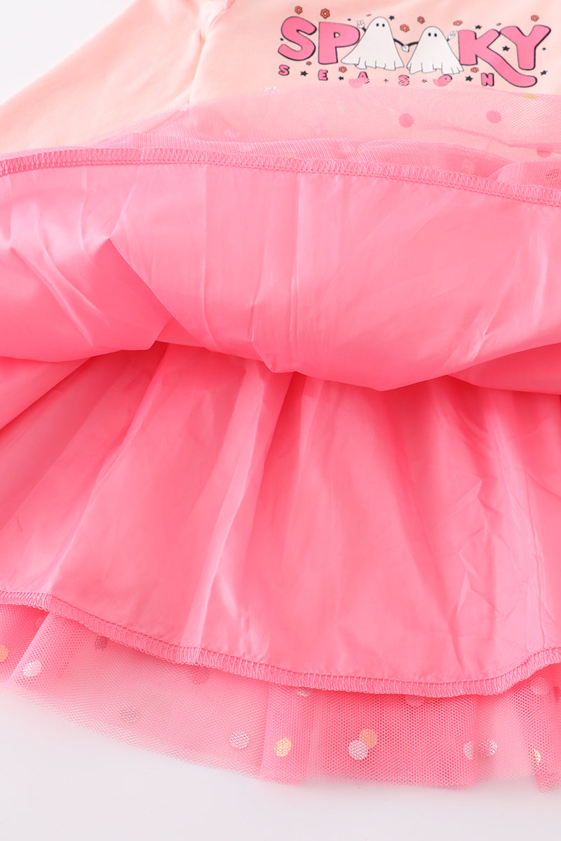 Pink "spooky" ruffle tulle dress