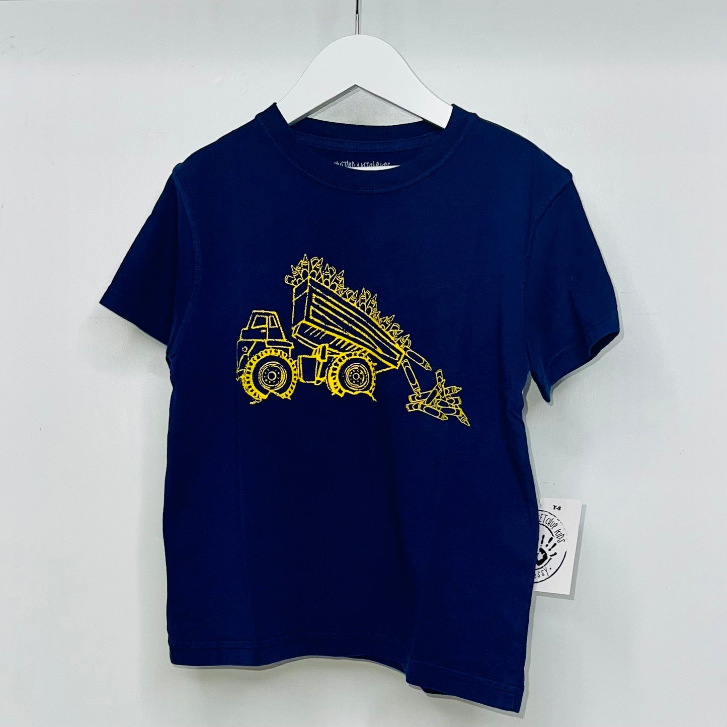 Short-Sleeve Navy Crayon Dump Truck T-Shirt