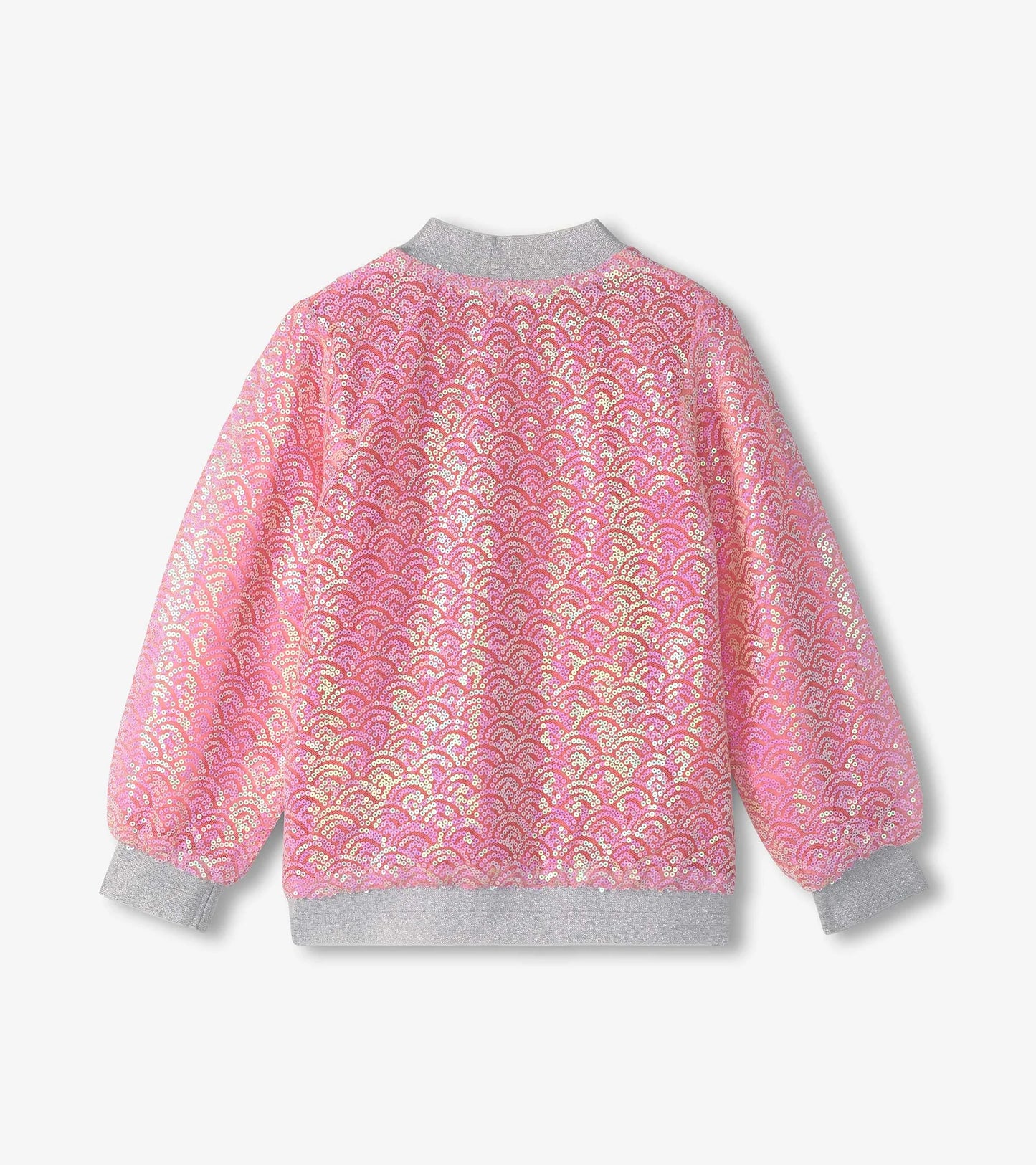 Girls Pearl Mermaid Sequined Bomber Jacket