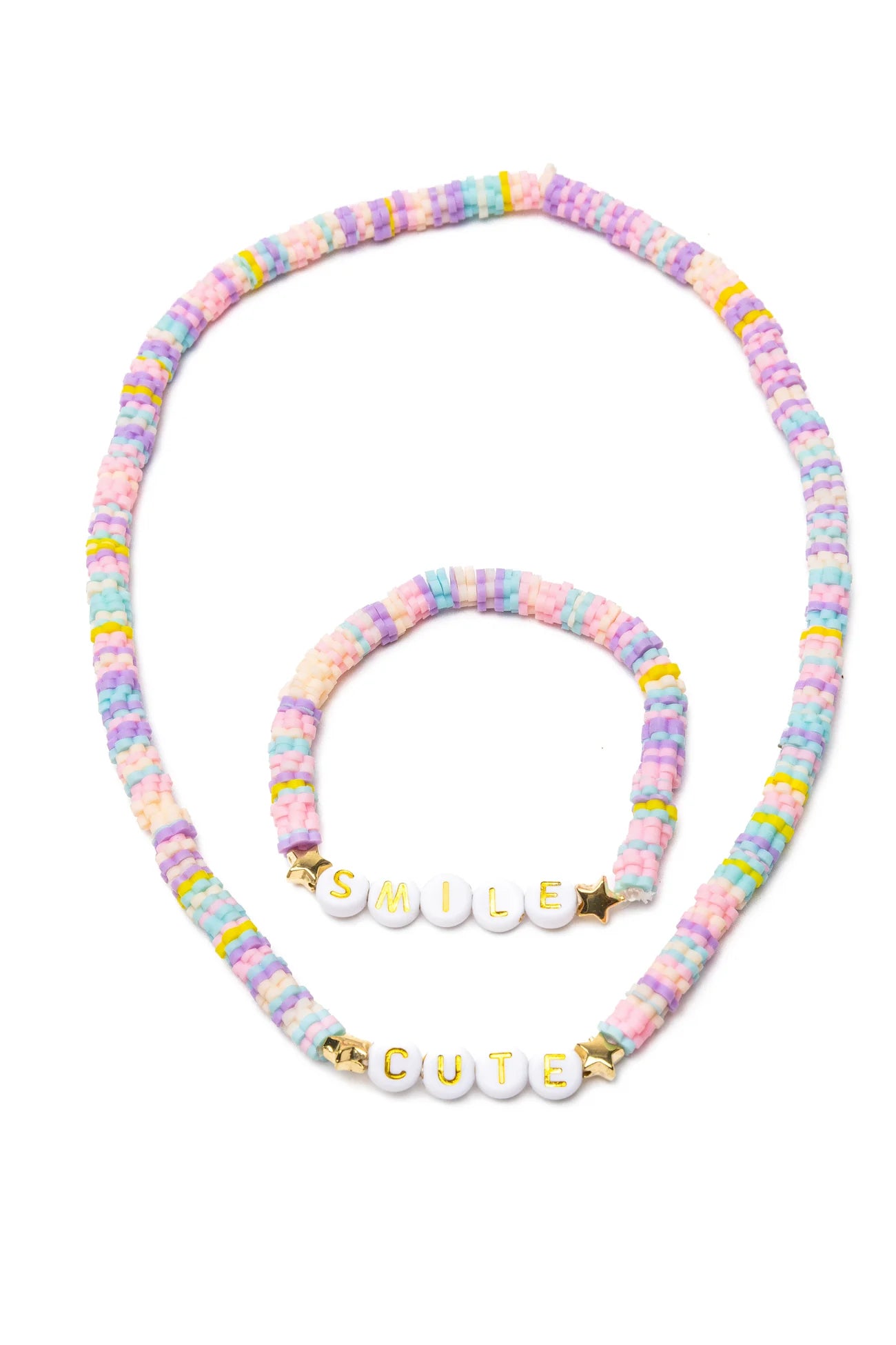 Cute Smile Necklace & Bracelet Set, 2pc