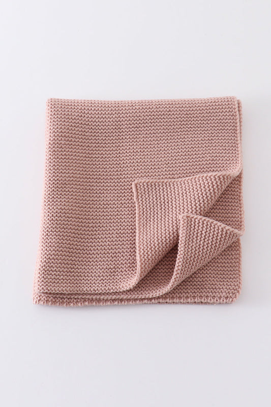 Pink baby knitted soft blanket
