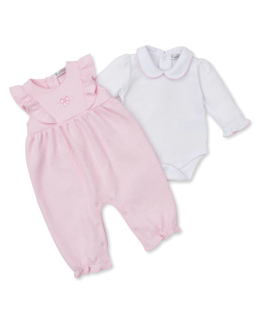 Billow Bows Jacquard Overalls