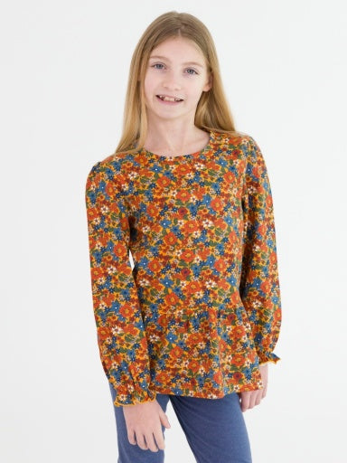 Knit Puff Long Sleeve Peplum Top