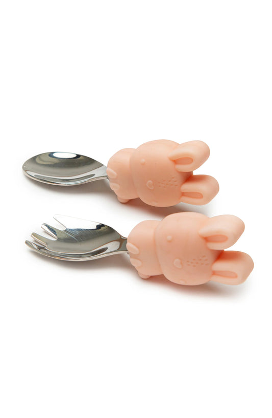 Born to be Wild Learning Spoon/Fork Set - Bunny