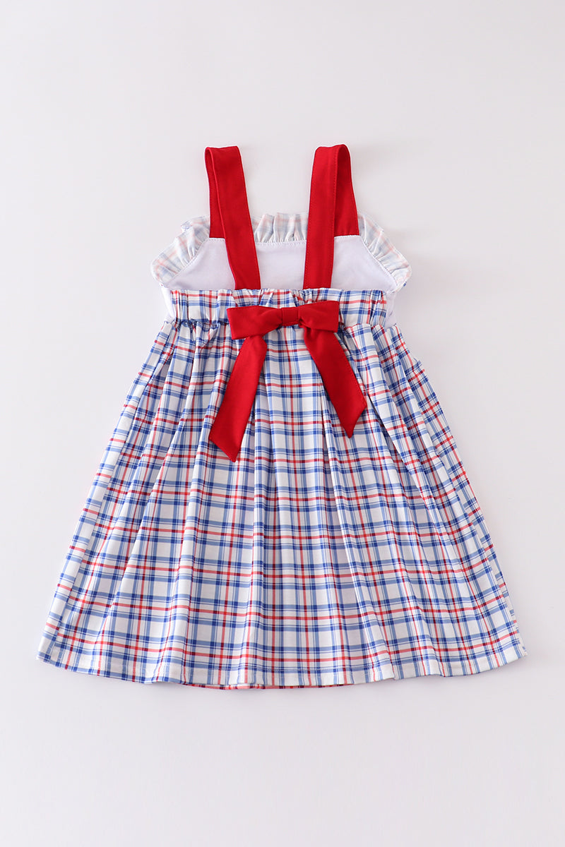 Patriotic flag embroidery girl dress