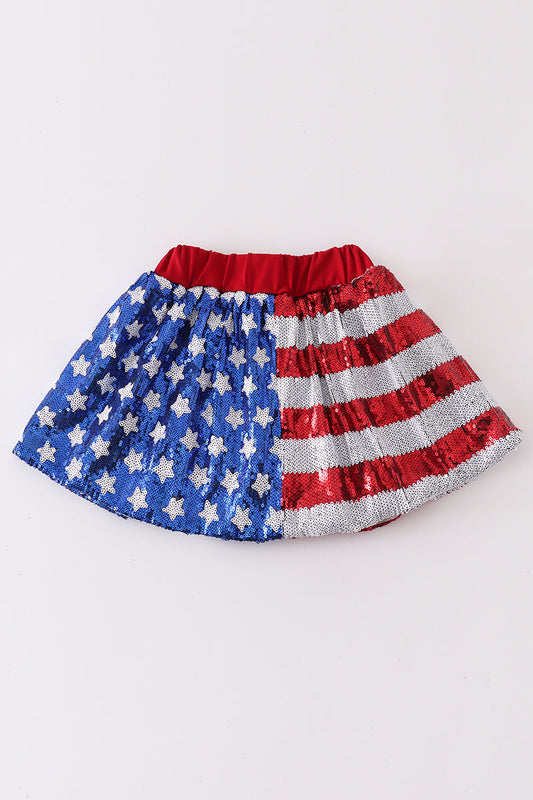 Patriotic sequin girl skirt
