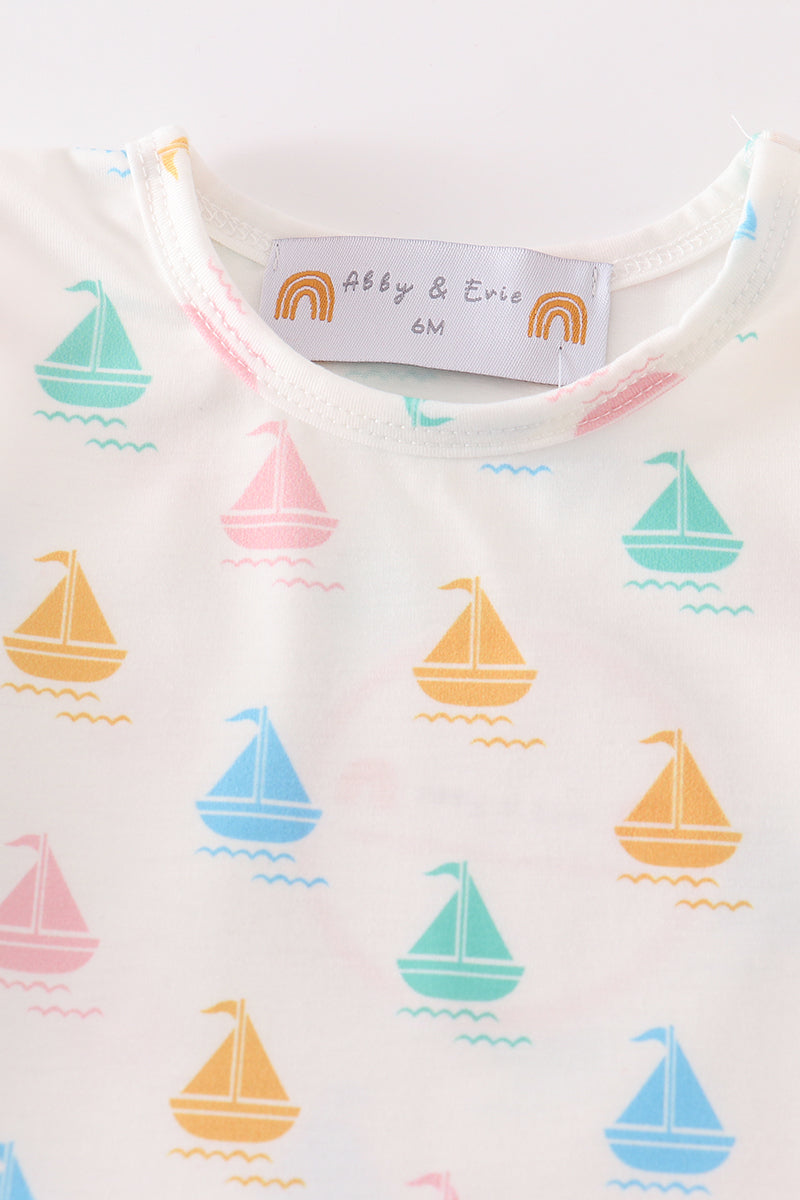 Sailboat baby girl set
