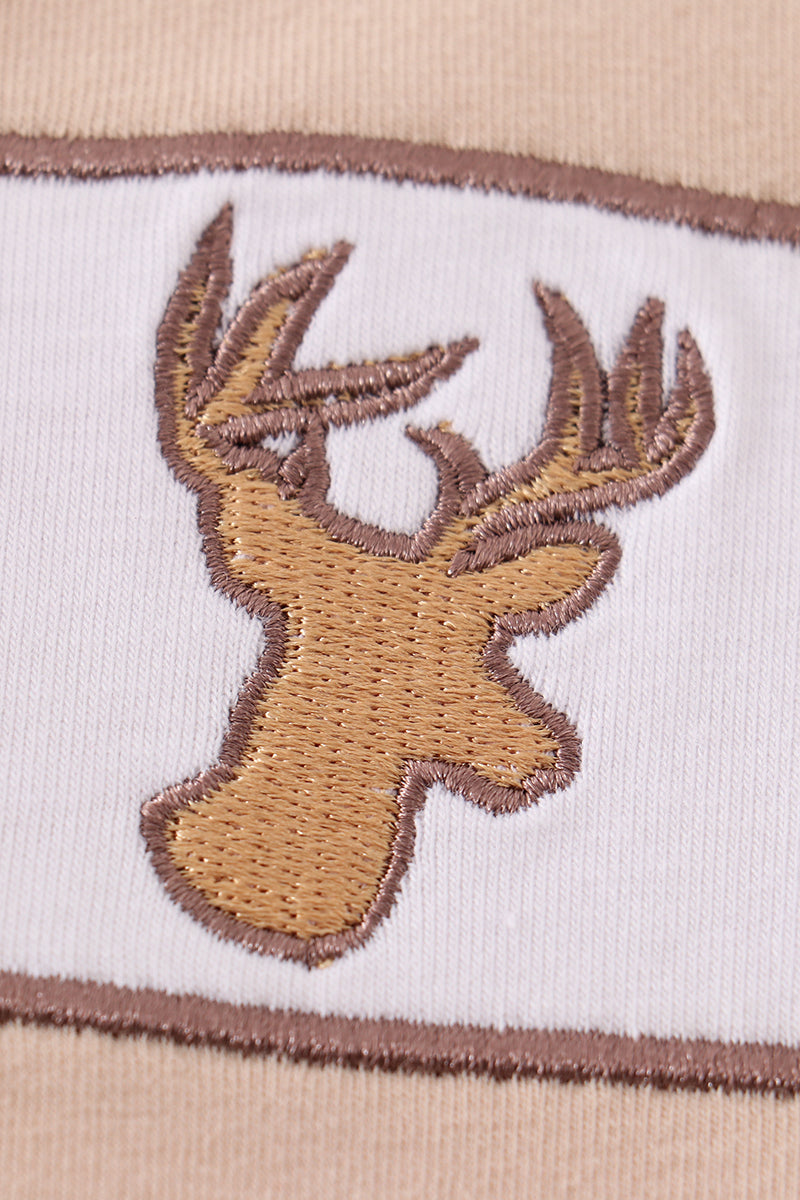 Antler embroidery boy top