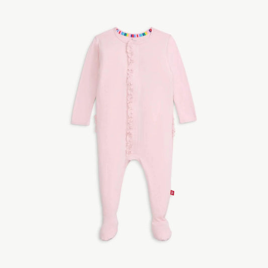 Magnetic Me Pink Dogwood ruffle footie