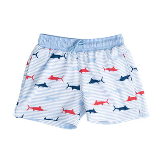 PRODOH Boys' Boogie Board Swim Trunks Swordfish Stripe Print