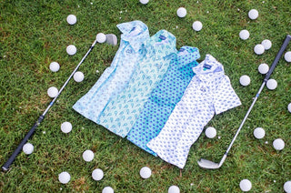 PRODOH Boys Golf Cart Print Pro Performance Short Sleeve Polo