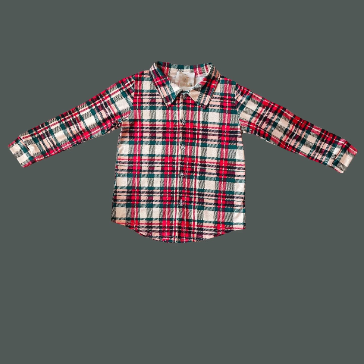 Red Christmas Plaid Boys Shirt