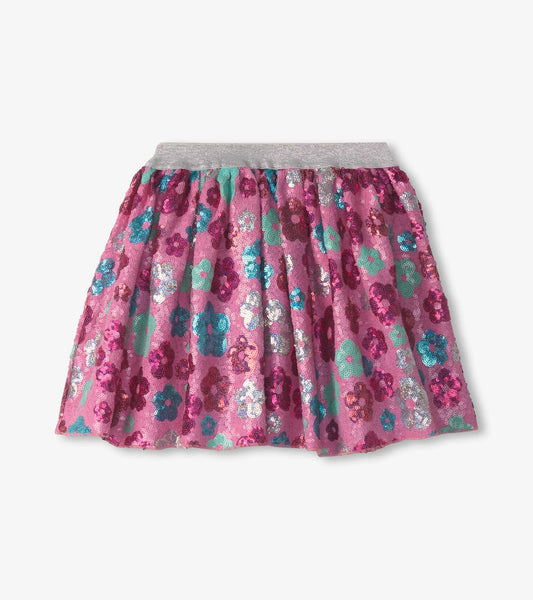 Girls Daisy Sequins Sequin Tulle Skirt