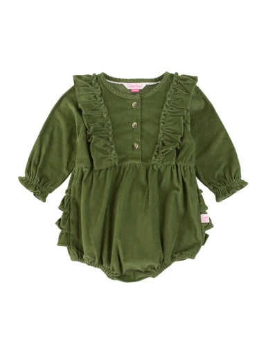 Stretch Corduroy Waterfall Bubble Romper