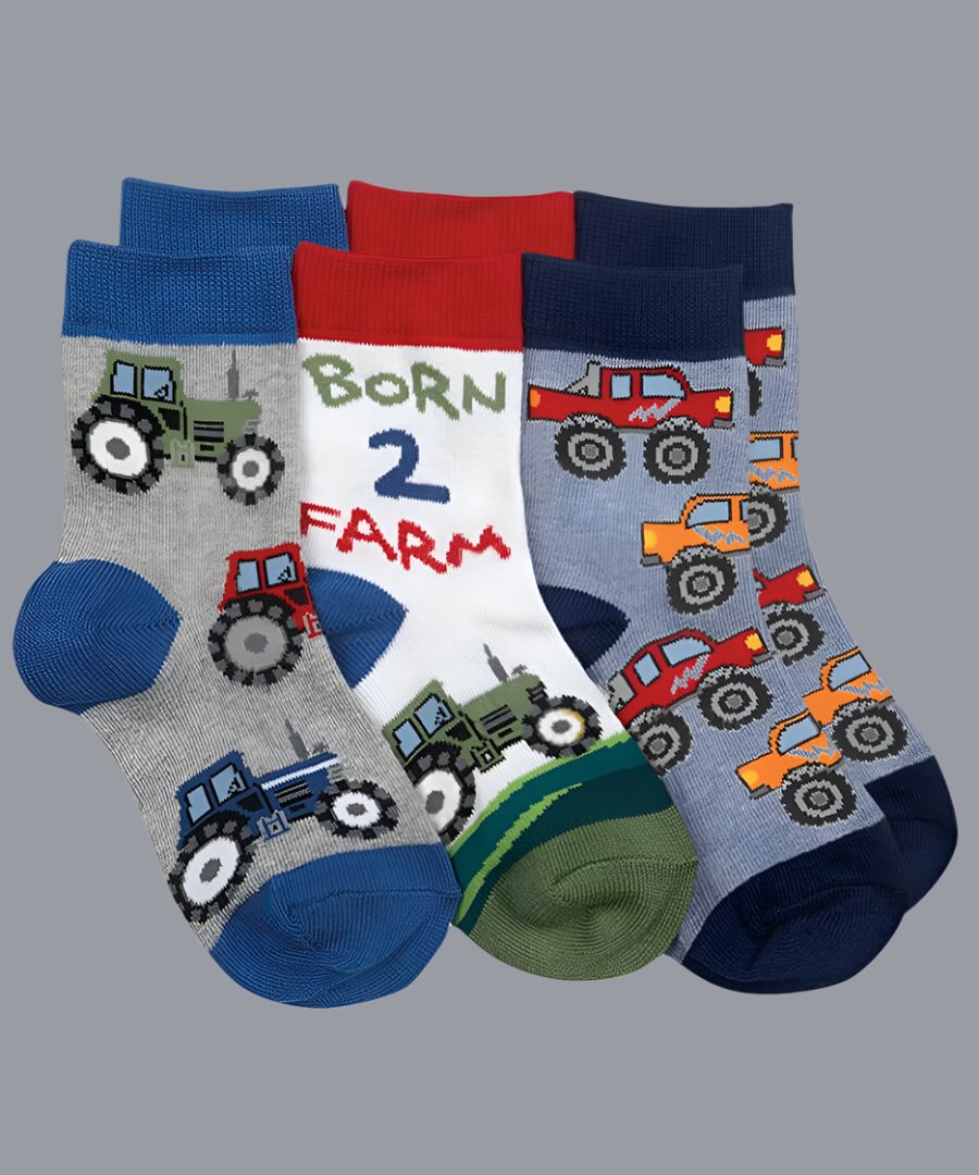 Tractor Monster Truck Socks