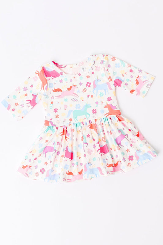 Unicorn Wish 3/4 Sleeve Twirl Bodysuit