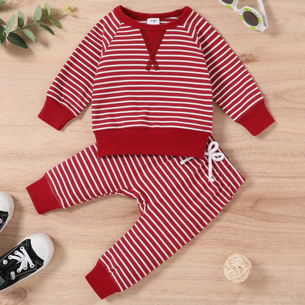 2pcs Baby 95% Cotton Long-sleeve Pullover Sets