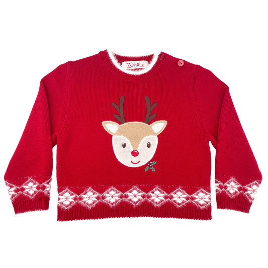 Reindeer Face Knit Sweater