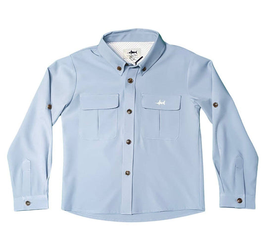 Flagler Boys Fishing Shirt Blue