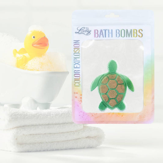Bath Bomb | Hand Painted | Color Burst | Sea Turtle